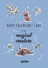 Cute and Funny Valentine's Card - Magical Creature Illustration - Harry Potter created by Cardology