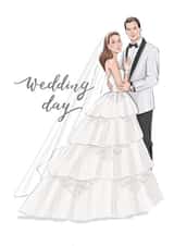 Happy wedding - Cute artistic wedding card created by Darya Malceva