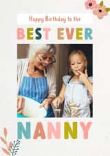 Personalised Birthday Photo Card created by Evie Garnett Designs - nanny typography Birthday Personalised Photo Card 11850