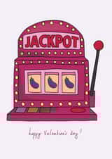 You Hit the Jackpot! - Valentine's Day Card - Eggplant Aubergine Emoji created by Eat the Moon
