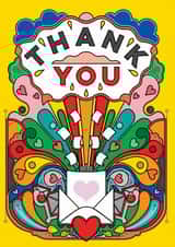 Pretty Thank You Card - Letter - Hearts - Thank You created by Rebecca Strickson Ltd