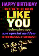 Funny Rhyme Sisters Happy Birthday Card created by Michelle Le Grand