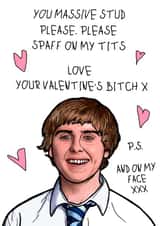Jay from the Inbetweeners Funny Valentines Card created by Drewit