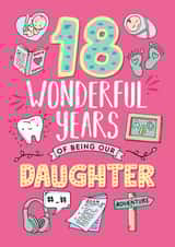 18th Birthday card for Daughter 1001 created by Eskimo Kiss Designs
