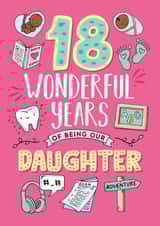 18th Birthday card for Daughter 1002 created by Eskimo Kiss Designs