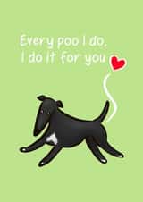 I Poo For You Card - Black and White Dog created by Tessa Cheung
