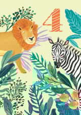 Kids age 4 Jungle Card created by Louise Tiler