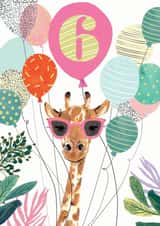 Kids Age 6 Birthday Giraffe created by Louise Tiler