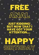 Free Anal, Just Kidding! created by Glenn Eldridge