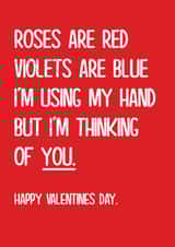 Witty Red Valentine's Day Card – "Roses Are Red" Funny Rude Message for Partner created by Stevie Doodles