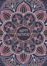 Happy Birthday - mandala circle created by Jackie Fecitt
