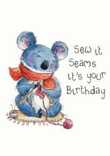 Knitting Textiles Pun Birthday Card  created by Vicky Kuhn