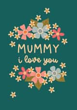 Pretty Floral Mothers Day Card for a Lovely Mummy created by The Pattern Press
