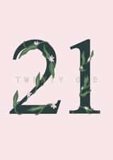 21 pink birthday card  created by Emma Breen