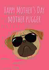 Cheeky Mothers Day Card - Mum - Pug - Happy Mother's Day Mother Pugger created by @Laura Lonsdale Designs