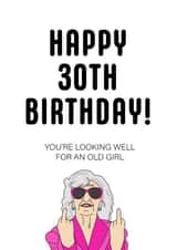 30th Old Girl Birthday Card created by Soppy Copy