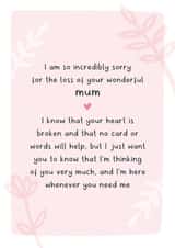 Sympathy Card Mum created by Fliss Muir