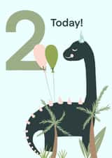 2 today dinosaur kids card  created by Emma Breen