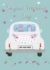 Wedding Car Mr and Mrs Card created by Cracking Cards!