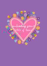 Sending you lots of love greetings card created by Rachel Singh