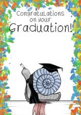 A cute graduation card- congratulations- snail celebration scroll created by Bonny Shatwell
