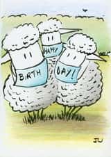 Masked Sheep Birthday Card created by Jon Warren