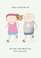 Funny Running Couple Valentines Day Card / Anniversary Card - Netflix - This Could Be Us But We Like Netflix created by Rosie Made A Thing