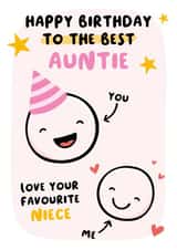 Best Auntie Birthday Card - From Niece created by Macie Dot Doodles