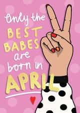April Best Babe Birthday created by NICHOLA COWDERY ILLUSTRATIONS