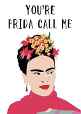 Artist Frida Kahlo Funny Valentine's Card created by Lucy
