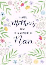 Classic Mothers Day Card - Nan - Floral - Happy Mother's Day To A Wonderful Nan created by NOD Studio