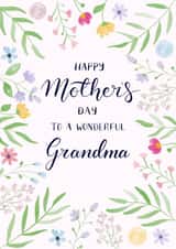 Classic Mothers Day Card - Grandma - Floral - Happy Mother's Day To A Wonderful Grandma created by Nicki O'Donoghue Studio