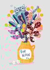 Cute Mothers Day Card - Nan - Flowers - For Nan created by Pilea Press