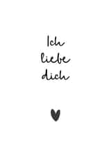 Cute Valentines Day Card - I Love You - German - Ich Liebe Dich created by Audrey & Coco