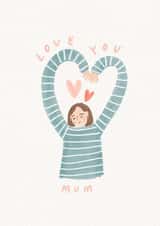 Pretty Mothers Day Card - Mum - Love You Mum created by Martha Ratcliff Illustration