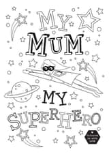 Colour Me In - Mum Superhero created by Heidi Pie