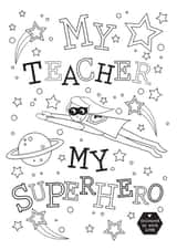 Colour Me In - Superhero Teacher (Long Hair) created by Heidi Pie