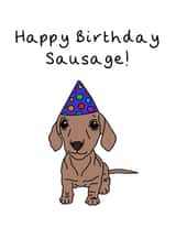 Cute birthday card for friends or family - Sausage Dog! - Happy Birthday created by Jenny Wren Designs