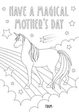 Mother's Day Magical Unicorn Colouring Card created by Zoe-Claire
