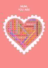 Word search affirmation Mother's Day Card created by Craft Imprint