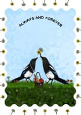 Magpie picnic anniversary celebration card created by Craft Imprint