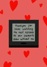 Favourite TV Show Valentine Card created by Jessica Thomas