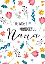 The most wonderful Nana Card - Birthday card/Mother's Day card for Nana created by Lula Bird Designs