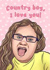 ‘Country boy, I love you’ Valentine’s Day card. created by Swish & Scribble