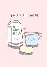 Cute Anniversary Card - Baking Puns - You Are All I Knead created by Little Big Pie