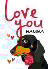 Dachshund Mother's Day Card created by Diva Doodle Designs
