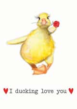 Funny duck valentines card created by Paint & Ralph