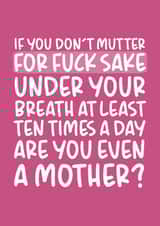 Rude Typography Mothers Day Card - Mum - For Fuck Sake created by Brogan Thomas
