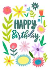 Flowers Happy Birthday created by May Summers-Perkins