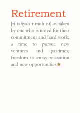 Retirement Definition Card created by Bombus